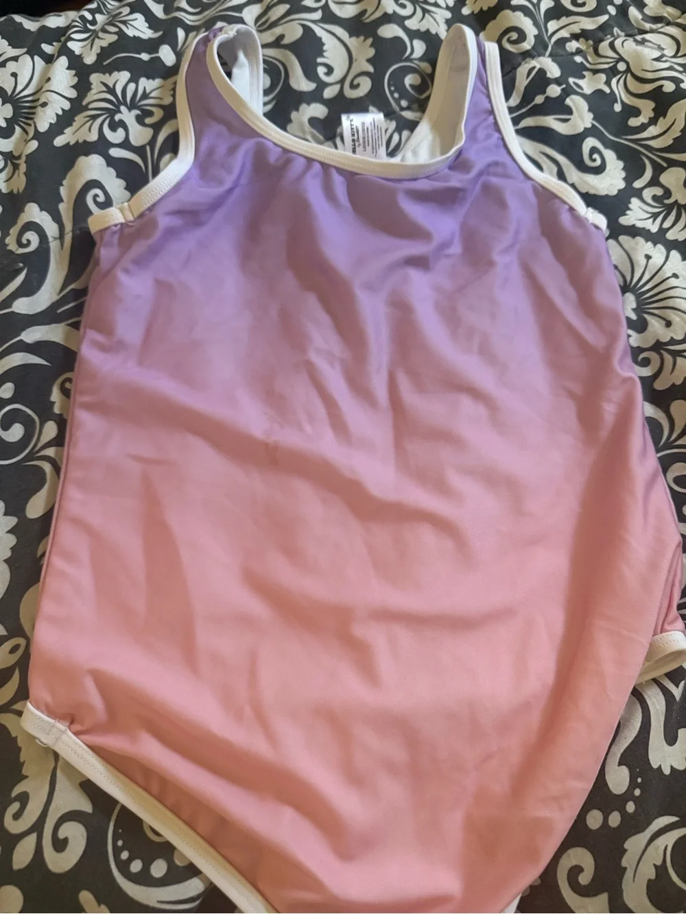 Hello Kitty Pink and Lavender Girls One-Piece Swim Suit